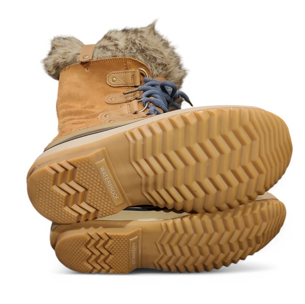 Women's Sorel Joan Of Arc Suede & Leather Winter Boots With Fur Trim 6.5 - Picture 12 of 16